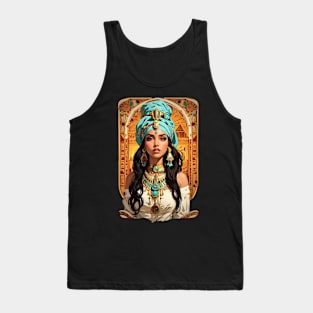 Cleopatra Queen of Egypt retro vintage floral design Tank Top